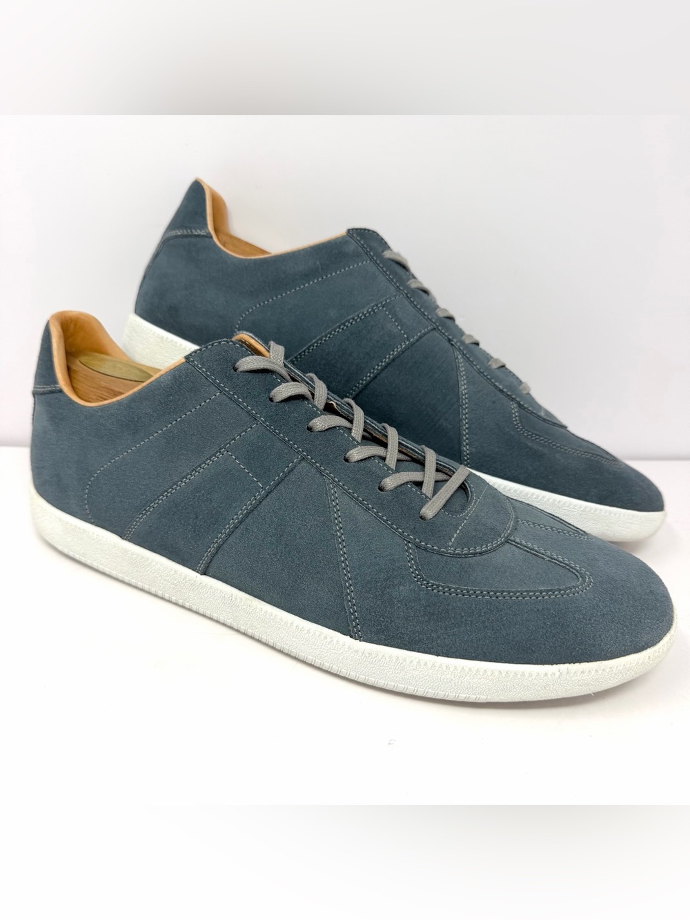 Beckett Simonon Men’s Morgen GAT Army Trainer Sneakers Sz 13 Slate Blue Suede
